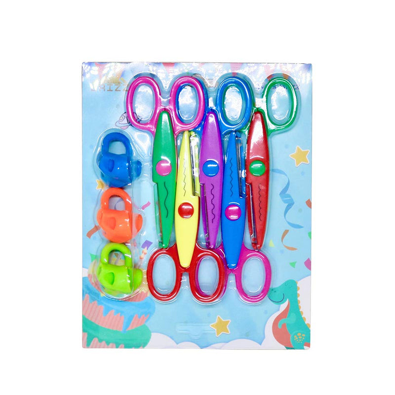  [AUSTRALIA] - Brizz Kit creative pack of 5 scissor set for crafts and cutting in figures perfect for scrapbook album great for teachers and kids Design creative designers plus 3 pencil holders supplies