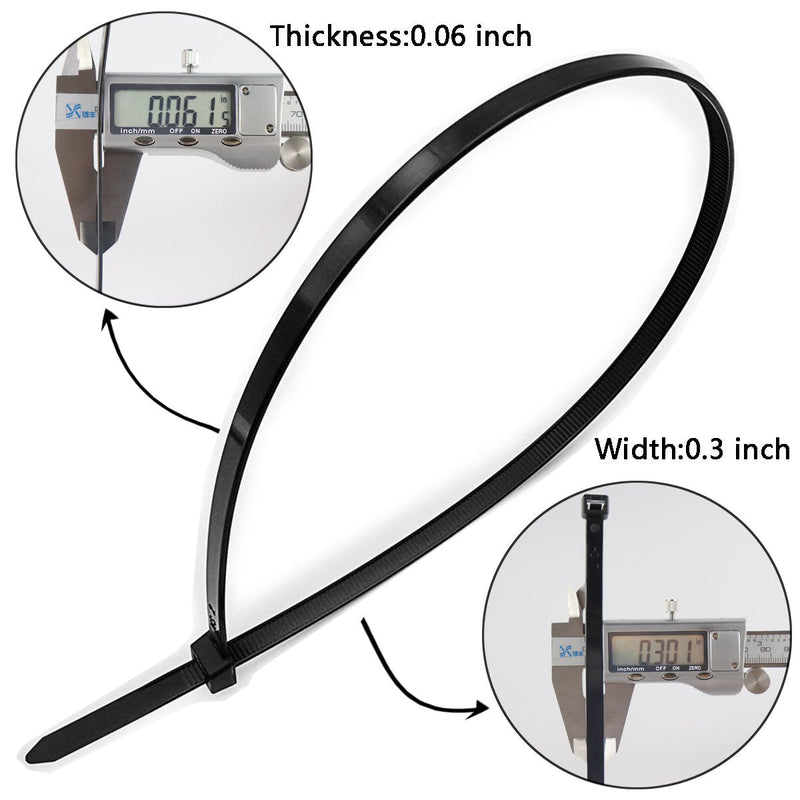  [AUSTRALIA] - Honyear 24 Inch Cable Zip Ties Heavy Duty (with Wire Cable Cutters), Strong Large Black Zip Ties with 175 Pounds Tensile Strength, 50 Pack, Long Durable Nylon Black tie Wraps, Outdoor UV Resistant 24 inch 50pack