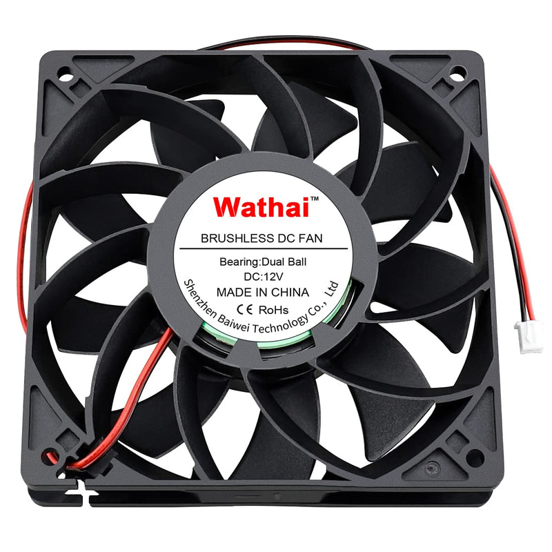  [AUSTRALIA] - Wathai 120mm x 25mm 12V High Air Pressure Fan Dual Ball High Speed DC Brushless Cooling Fan