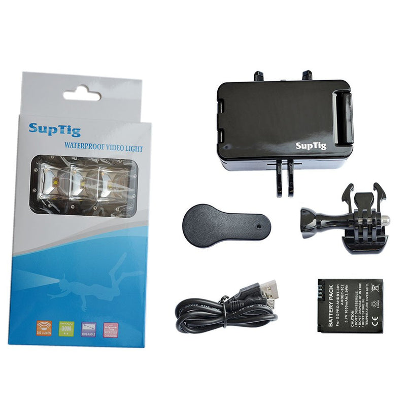  [AUSTRALIA] - Suptig High Power Dimmable Waterproof LED Video Light Fill Night Light Diving Underwater Light for Gopro Hero8/Hero7/Hero6/Hero5/5S/4/4S/3+/3/2 SJCAM Sj5000 Sj6000 Xiaoyi Cameras