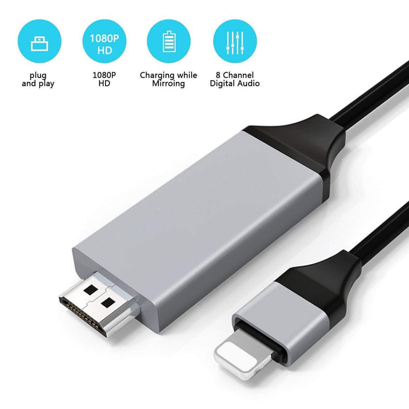  [AUSTRALIA] - [Apple MFi Certified] Lightning to HDMI Cable Adapter,1080P Lightning Digital AV Adapter HDTV Cable Connector Compatible with iPhone/iPad to TV Projector Monitor No Need Power Supply-6.66ft