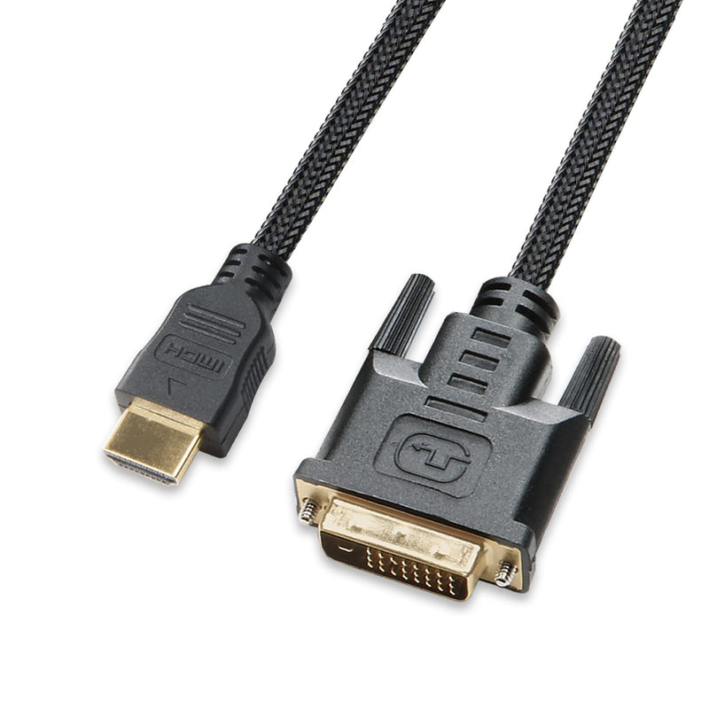  [AUSTRALIA] - DVI to HDMI Cable 10 Feet, UVOOI HDMI to DVI (DVI-D 24+1) Adapter Cable 1080P Bi-Directional Braided Cord Compatible with Raspberry Pi, Roku, Xbox One, PS5/PS4/PS3, Graphics Card 10ft Black