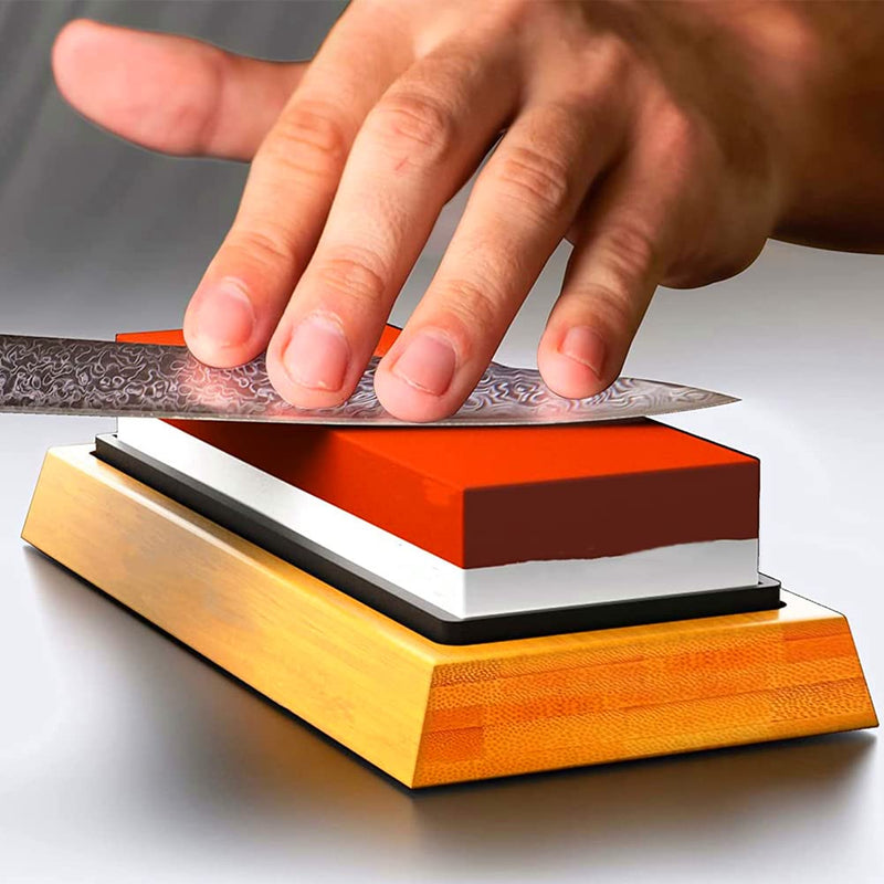  [AUSTRALIA] - Knife Sharpening Stone Set, 6Pcs/Set Whetstone Sharpening Stones Set Grit 180# 400# 800# 1500# 2000# 3000# Safe Knife Sharpener Set Professional Sharpening System for Kitchen