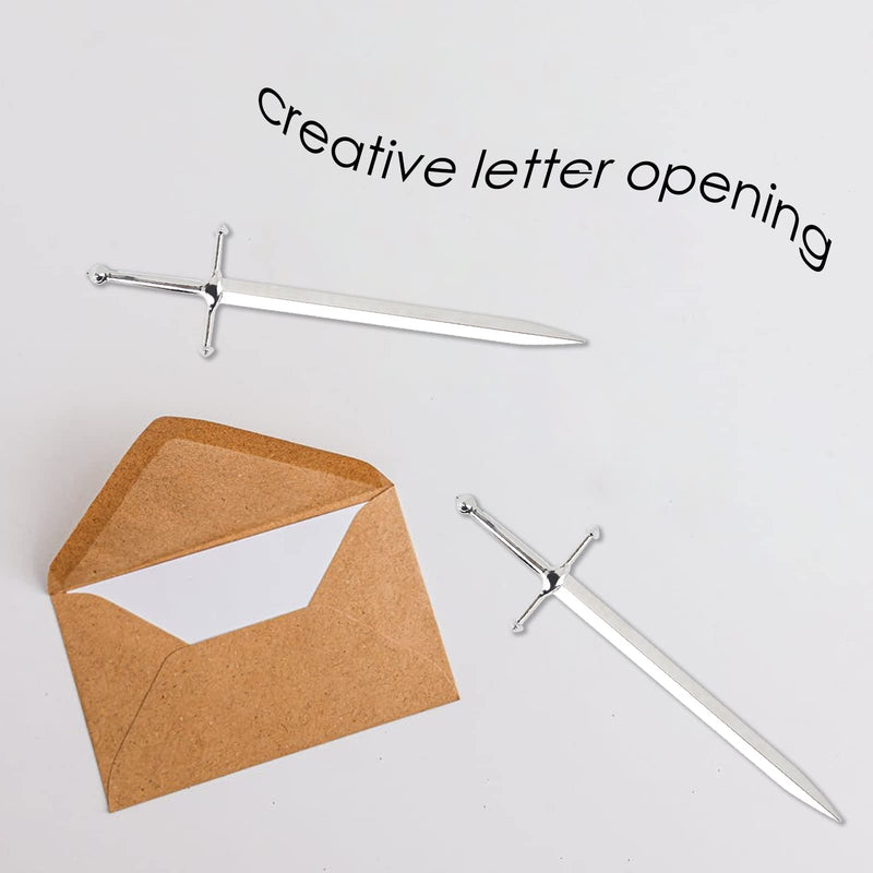  [AUSTRALIA] - Silvery Metal Letter Opener Office Letter Opener Knife Metal Plated Envelope Opener Ergonomic Grip Handle Practical Ornamental Letter Opening Tool