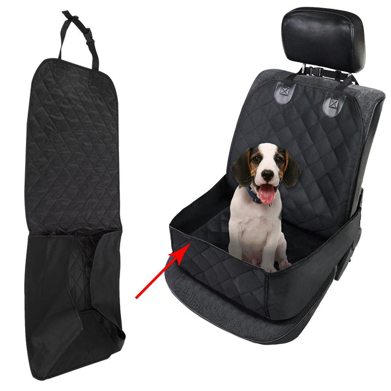  [AUSTRALIA] - Terisass Pet Seat Cover Universal Oxford Fabric Car Front Single Seat On-Slip Pet Dog Seat Cover Waterproof Pet Seat Protector Pad Black
