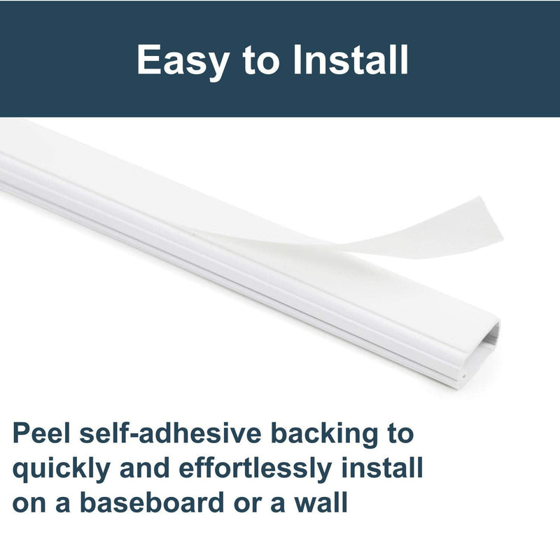  [AUSTRALIA] - Legrand - Wiremold Cable Management Kit, Cord Organizer and Hider, Concealer, C210S Cord Cover Kit, White Cordmate II, 16 inch channels
