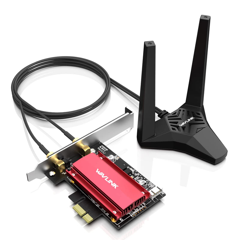  [AUSTRALIA] - WAVLINK AX3000 PCIe WiFi Card,WiFi 6 Tri-Band Wireless WiFi Adapter with Bluetooth5.2,Up to 3000Mbps with 6GHz,MU-MIMO,OFDMA,Low Latency USB Bluetooth Adapter for PC,Supports Windows 11,10 (64bit) AX3000 PCI-E Wireless WiFi Adapter