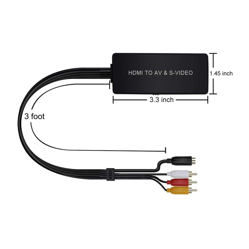  [AUSTRALIA] - Dingsun HDMI to SVideo Converter HDMI to Audio Video Converter HDMI to RCA Adapter with Svideo Cable Support 720P/1080p for PC Laptop Xbox PS3 TV STB VHS VCR Blue-Ray DVD