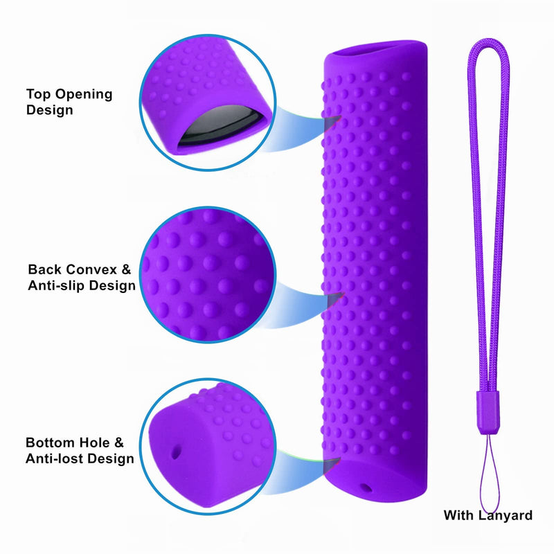  [AUSTRALIA] - Remote Cover Replacement for Alexa Voice Remote/TV Stick (3rd Gen), Anti-Slip Washable Silicone Protective Case with Lanyard Purple