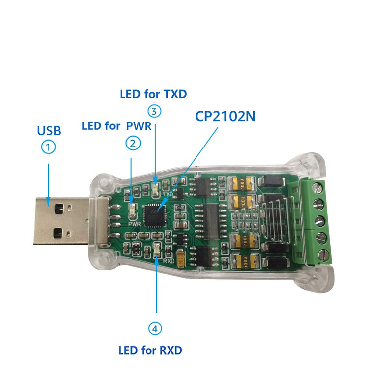 DSD TECH SH-U10C USB to RS485 RS422 Adapter with CP2102N Chip for Windows Linux Mac OS - LeoForward Australia