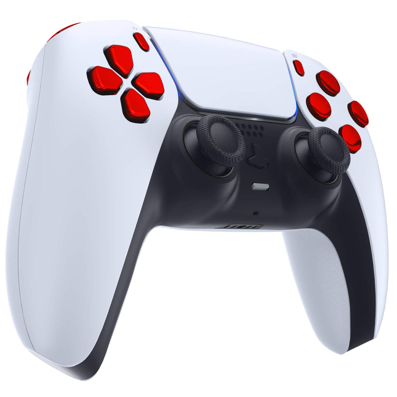 eXtremeRate Replacement D-pad R1 L1 R2 L2 Triggers Share Options Face Buttons for PS5 Controller, Chrome Red Full Set Buttons Repair Kits for Playstation 5 Controller - Controller NOT Included - LeoForward Australia