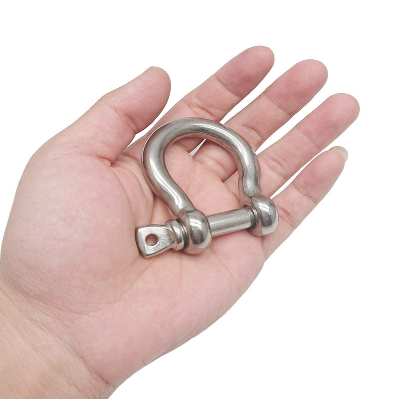  [AUSTRALIA] - 2 Pcs 3/8 Inch 304 Stainless Steel D Ring Shackles 10 mm Screw Pin Anchor Shackle for Traction Steel Wire, 10 mm