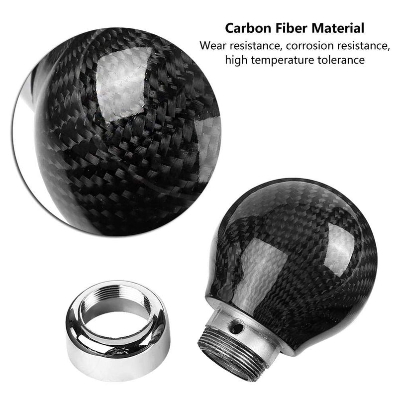  [AUSTRALIA] - Qiilu Universal Carbon Fiber Round Shift Knob Manual Stick Shift Knob Gear Stick Shift Head Replacement Kit