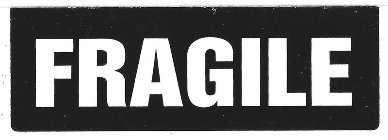Black and White"Fragile" Sticker Label - 1" by 3" - 500 ct - LeoForward Australia