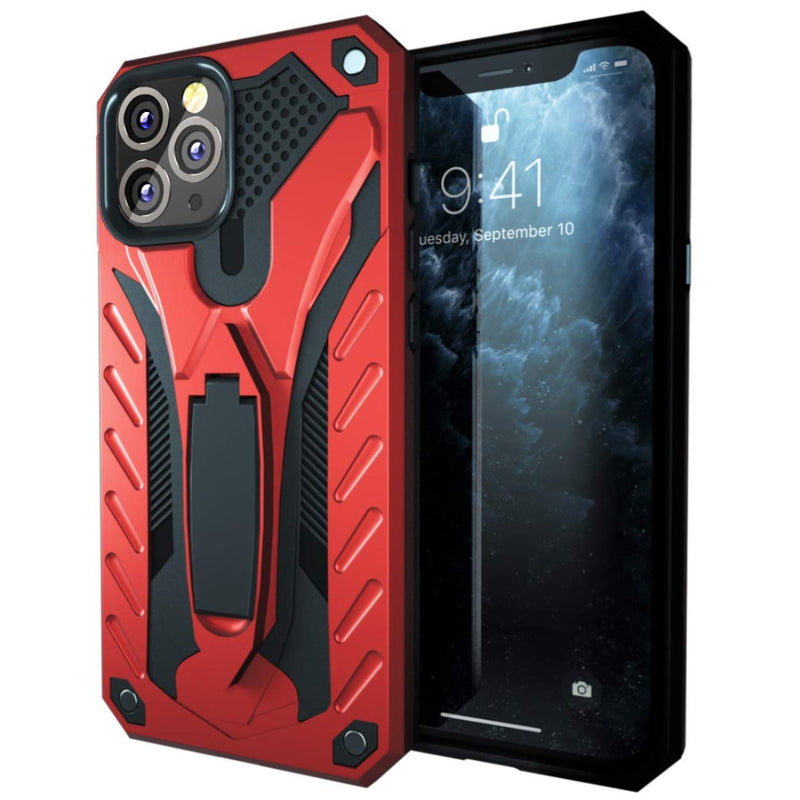  [AUSTRALIA] - Kitoo Designed for iPhone 11 Pro Case with Kickstand, Military Grade 12ft. Drop Tested - Red Red -11-Pro