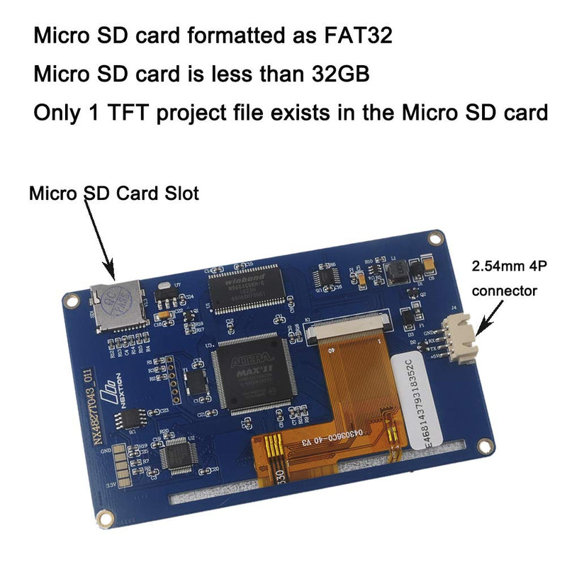  [AUSTRALIA] - Nextion Basic Display 4.3'' NX4827T043 4.3inch TFT Resistive Touch Screen Panel 480X272 UART HMI Intelligent LCD Display Module for Arduino Raspberry Pi ESP8266 4.3inch-NX4827T043