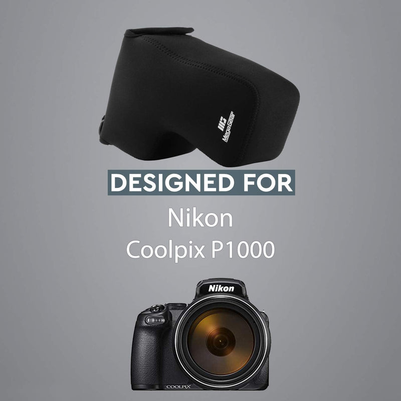  [AUSTRALIA] - MegaGear MG1531 Nikon Coolpix P1000 Ultra Light Neoprene Camera Case - Black Compact