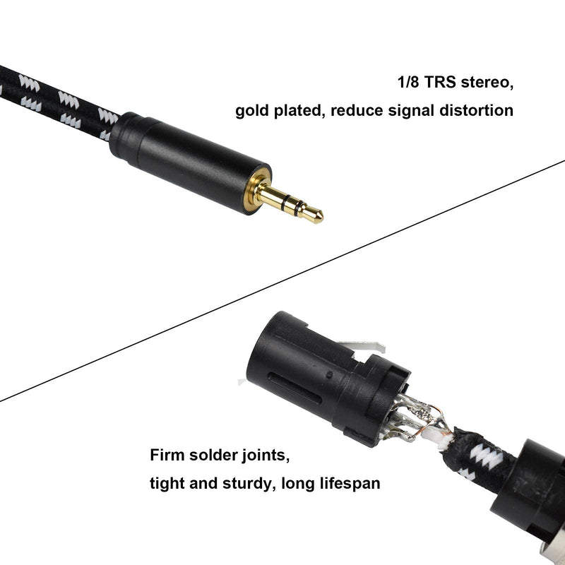  [AUSTRALIA] - Mugteeve Dual XLR Female to 3.5mm 1/8 Stereo Mic Cable, 2 XLR Y Splitter Cord to 1/8 Inch Mini Headphone Jack TRS Adapter,OFC Shield, for Mixer and PC Connection, Livestream, Broadcast-10Feet 10Feet