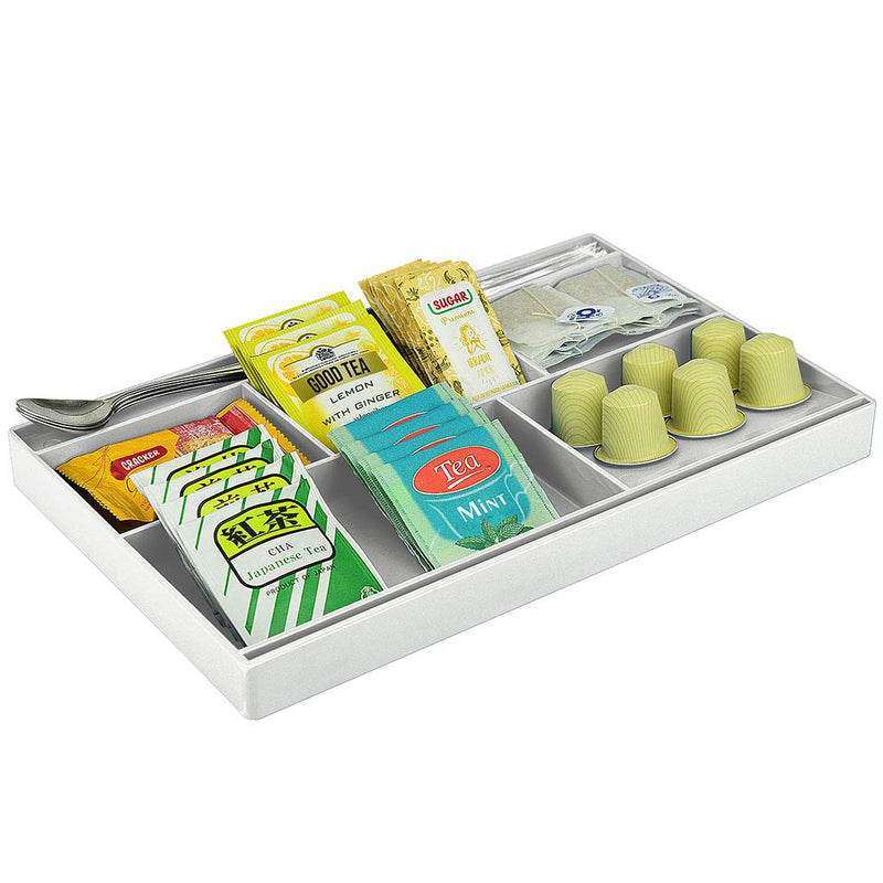 Acrimet Drawer Organizer Bin Multi-Purpose Storage for Desk Supplies and Accessories (Plastic) (White Color) - LeoForward Australia
