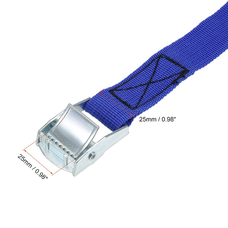  [AUSTRALIA] - uxcell Cam Buckle Tie Down Lashing Strap 10Mx25mm 250Kg Load Cap Polypropylene for Moving Cargo, Blue, Pack of 1 10 Meters