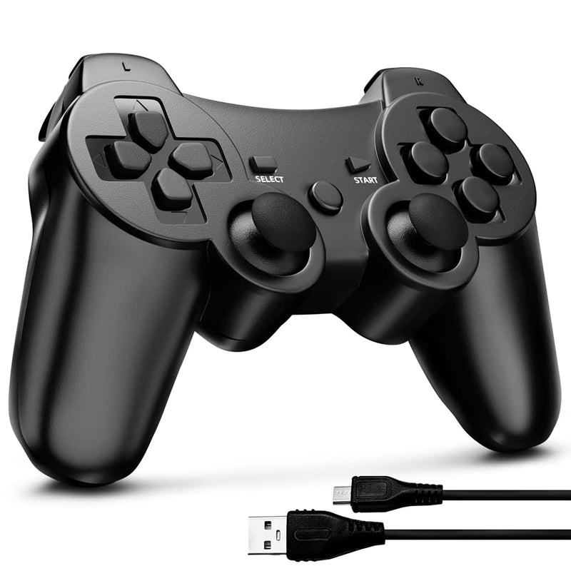  [AUSTRALIA] - Boowen Wireless Controller for PS3, Upgraded Gaming Controller, 6-Axis High Performance Motion Sense Double Shock 360° Analog Joysticks Remote, Compatible with Sony PlayStation 3 Black