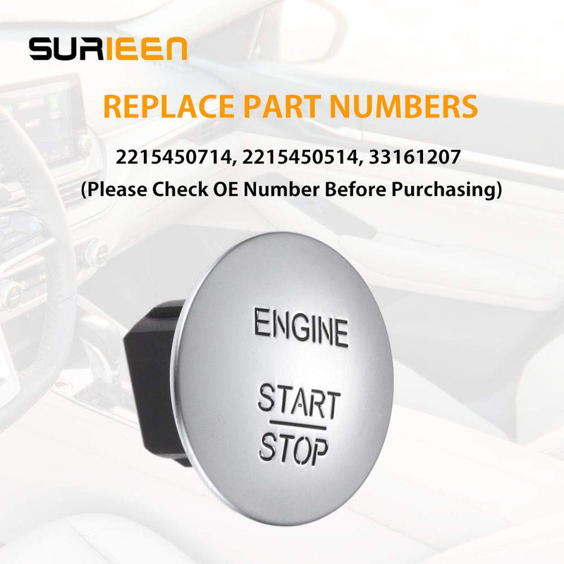 SURIEEN Engine Start Stop Button Switch, Keyless Engine Ignition for Mercedes-Benz C Class ML, GL, R, S, E, CL550, ML350, GLK350, E350, S550, B180, C180, C200, E200, 2215450714, 33161207 - LeoForward Australia