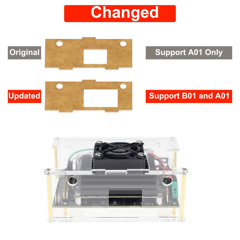  [AUSTRALIA] - Makeronics Acrylic Case/Enclosure (Transparent) for Jetson Nano B01,A02, 2GB Board with Camera Case | 5V PWM Cooling Fan | Power & Reset Control Switch | Assembly Instruction Included … Transparent (Support Both A02/B01 and 2GB)