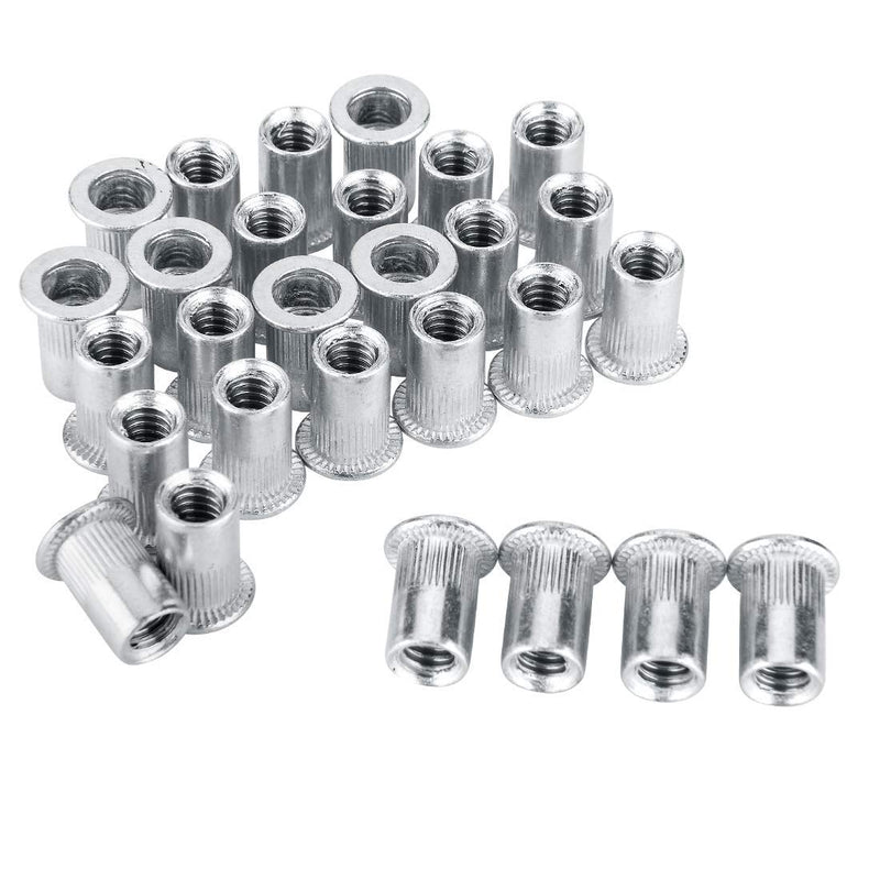  [AUSTRALIA] - 20 Pcs 1/4-20 Aluminum Flange Nutserts Rivet Nut, UNC Flat Head Rivnut Threaded Insert 20PCS