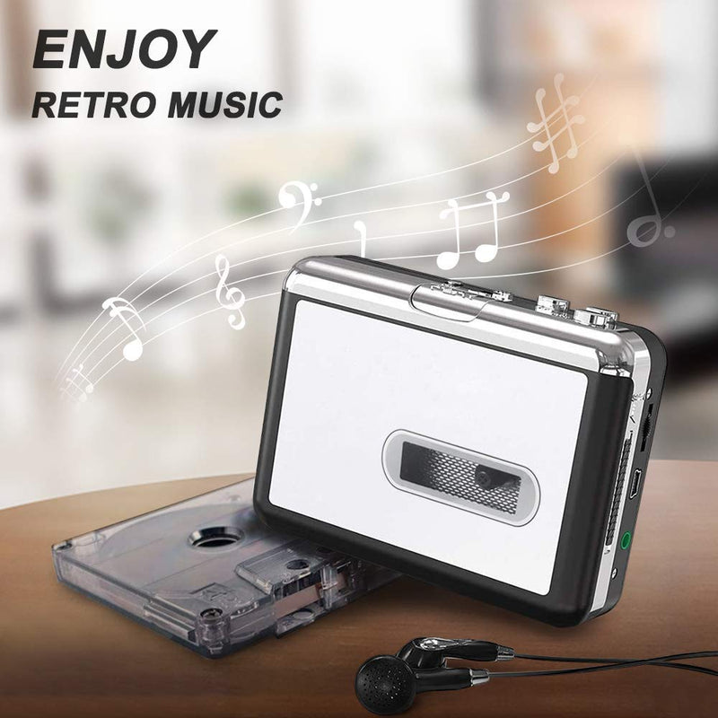  [AUSTRALIA] - OfficeLead Cassette Player, Classical Portable Tape Player, Compatible with Laptops and Personal Computers, Vintage Auto Reverse Portable Audio Tape XL