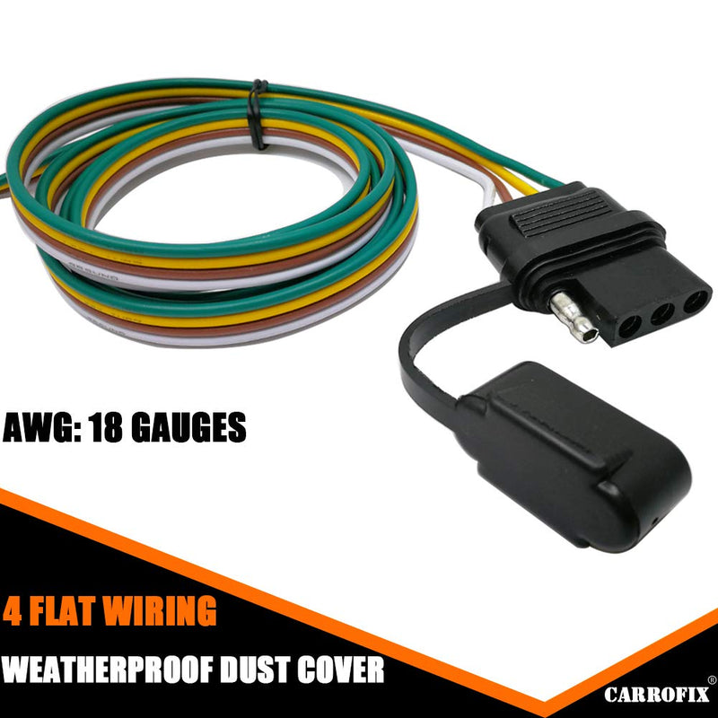  [AUSTRALIA] - CARROFIX LED Compatible Taillight Converter with 20" Inches Leads and 60" Inches 4-Wire Flat Extension Vehicle End Connector