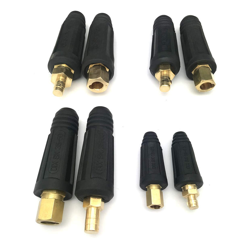  [AUSTRALIA] - KINGQ Welding Lead Cable Joint Quick Connector Pair DINSE-Style 200Amp-300Amp (#4-#1) 35-50 SQ-MM 2-set