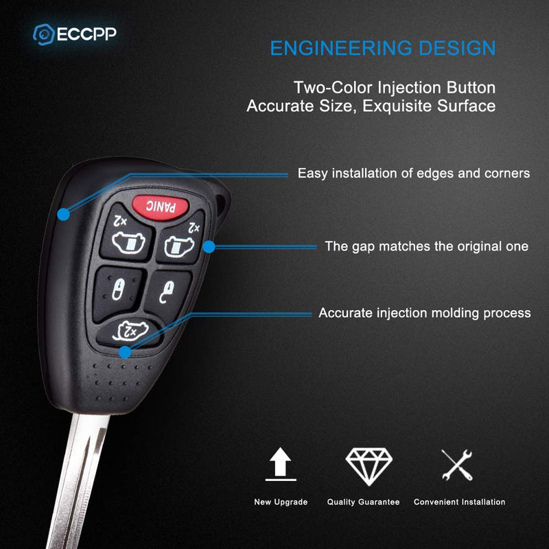  [AUSTRALIA] - ECCPP Replacement fit for Uncut 315MHz Keyless Entry Remote Key Fob 2004 2005 2006 2007 Chrysler Town & Country/Dodge Grand Caravan/Dodge Caravan M3N5WY72XX (Pack of 2)