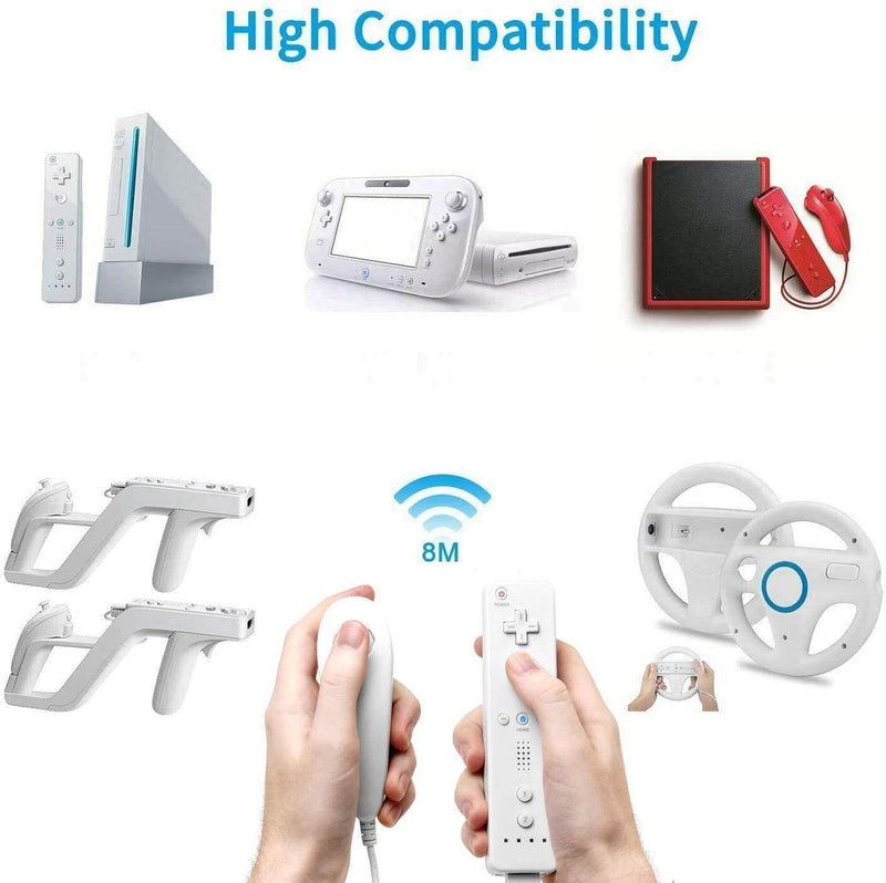  [AUSTRALIA] - Wii Wireless Remote Motion Controller, Built-in Motion Plus Controller Remoto e Nunchuck con Custodia in Silicone per Wii (White) White