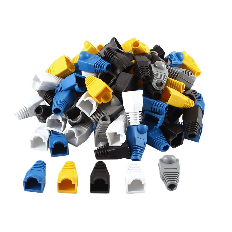  [AUSTRALIA] - uxcell 100 Pcs Soft Plastic Ethernet RJ45 Cable Connector Boots Cover