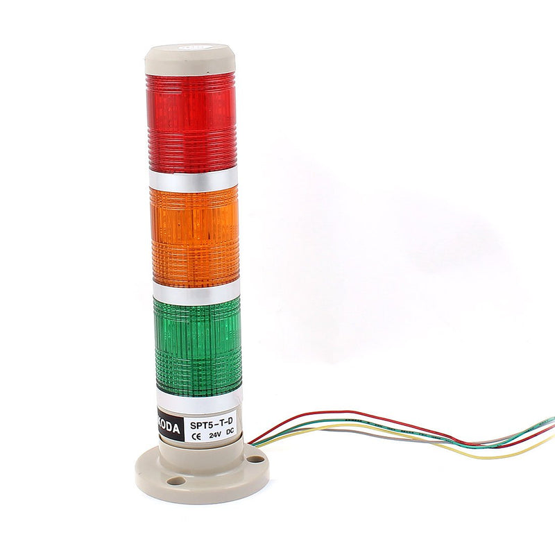  [AUSTRALIA] - uxcell DC 24V 3 LED Red Green Yellow Lamp Industrial Signal Tower Light