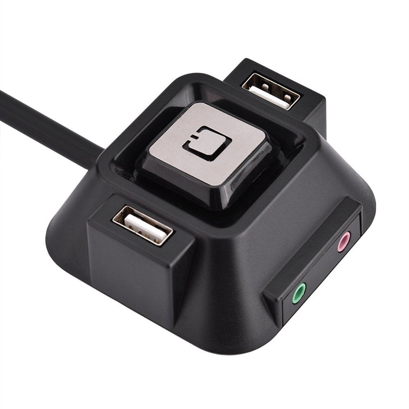  [AUSTRALIA] - Zerone Desktop PC Switch Button Electricity Supply On/Off Reset HDD Push Button Reset Switch + Dual USB Ports + Audio Ports for Desktop Computer Case