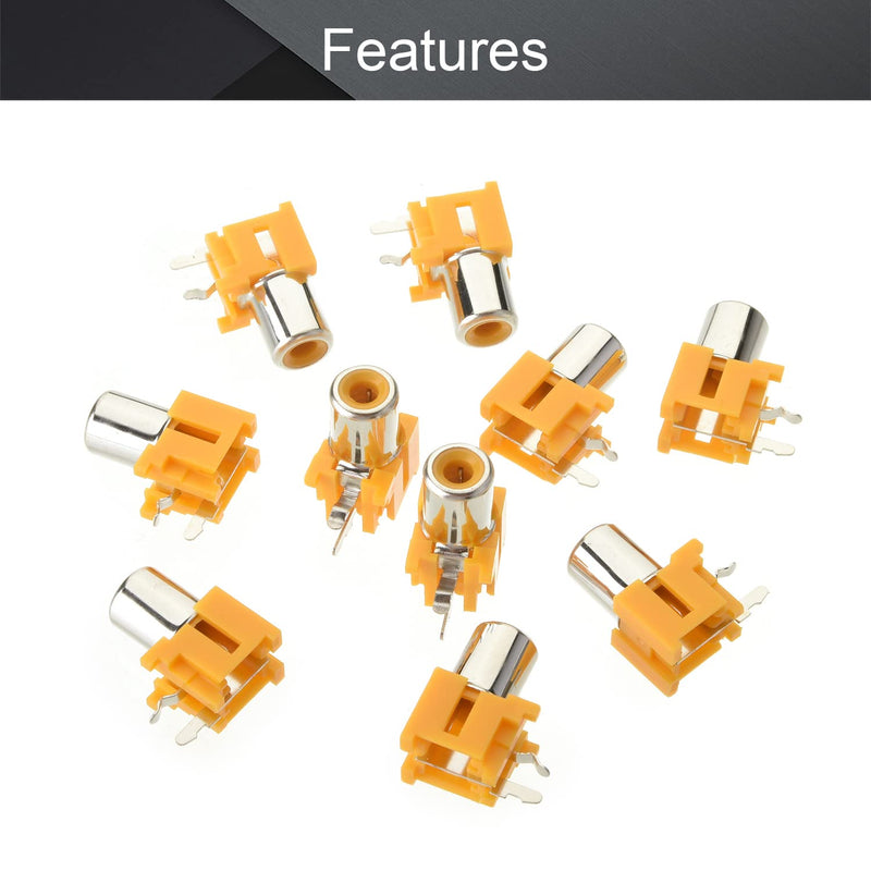  [AUSTRALIA] - Fielect 10Pcs RCA Female Jack 2 Pin PCB Mounted AV Concentric Outlet 1 RCA Female Socket Connector Stereo Audio Video Jack 2Pin 1hole RCA AV-5