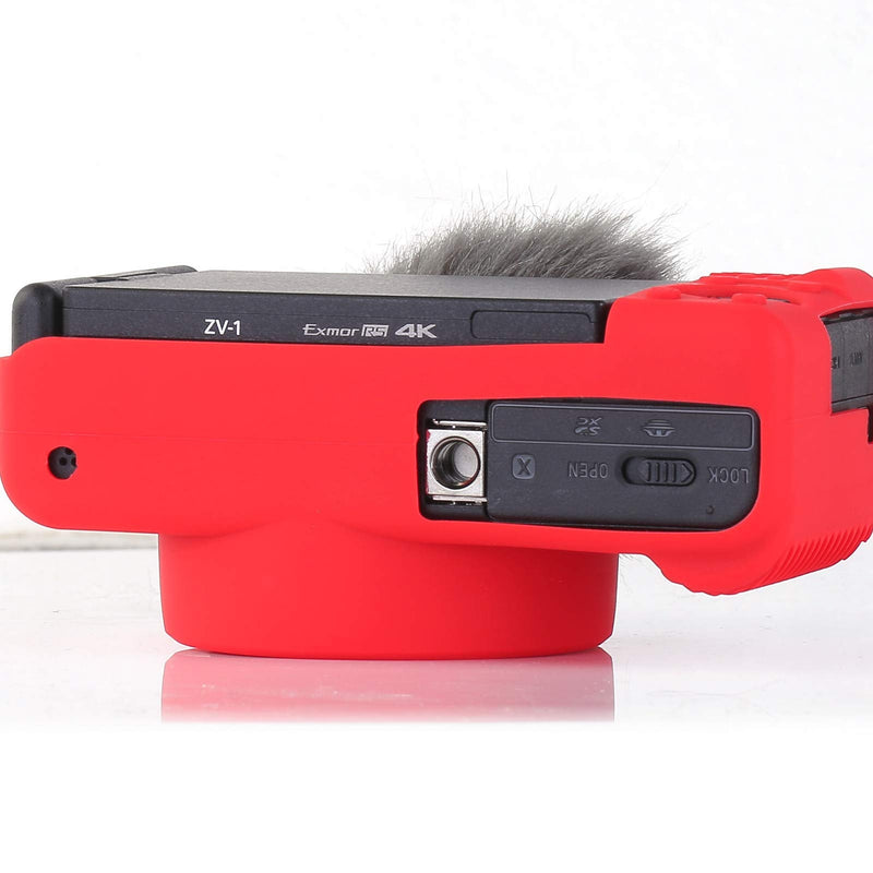 [AUSTRALIA] - Yisau Camera Case for Sony ZV-1, Sony ZV1 Camera Case Digital Camera Anti-Scratch Slim Fit Soft DSLR Camera Sleeve with ZV1 Screen Protector (Red) Red