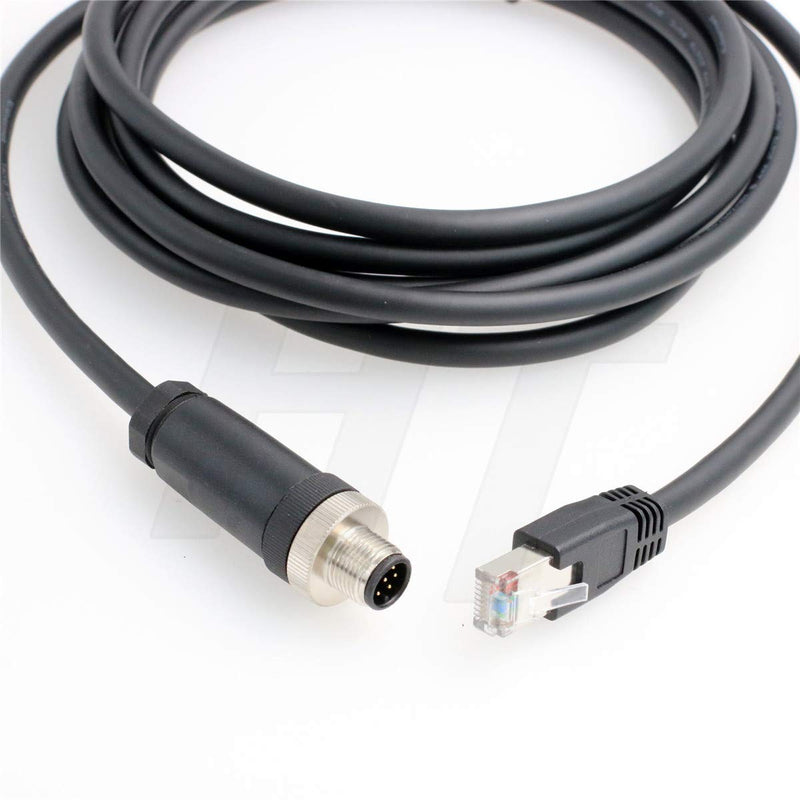  [AUSTRALIA] - HangTon M12 Ethernet 8 Pole A-Code RJ45 Cat5e Cable for Cognex Industrial Camera Sensor (3 Meter) 3 meter