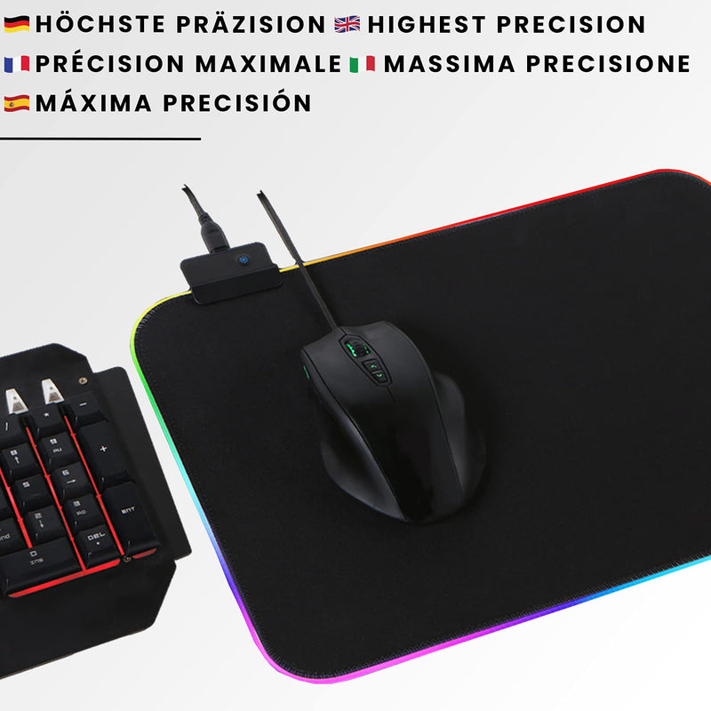 Gelid Solutions Nova Mouse Pad S-RGB Gaming Mouse Pad-Lighting-Soft Surface-Plug&Play-Desk Pad-RGB Lights-Anti-Slip Rubber Base-350x250mm-Black Nova S - LeoForward Australia