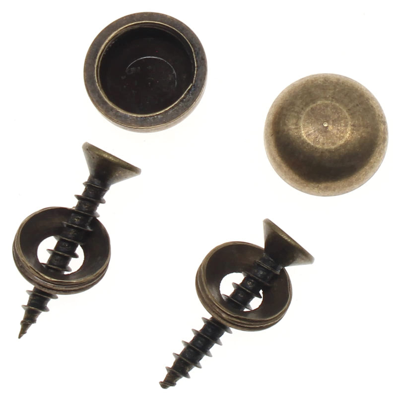  [AUSTRALIA] - OZXNO 8 Pack Pure Brass Mirror Fixing Screws Bronze Decorative Mirror Screw with 15mm Dia Caps for Mirrors,Tea Tables, Wardrobes, or Glass Furniture