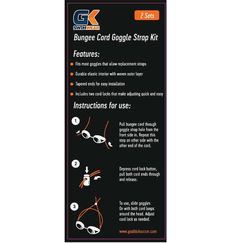  [AUSTRALIA] - GK Swimwear Bungee Cord Goggle Strap Kit (2 Sets) Fuschia