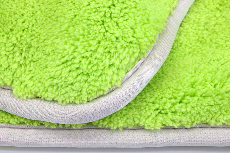  [AUSTRALIA] - [Double Flip] Microfiber Rinseless Wash Towel 8"x8" Blue - 3 Pack (Green) Green