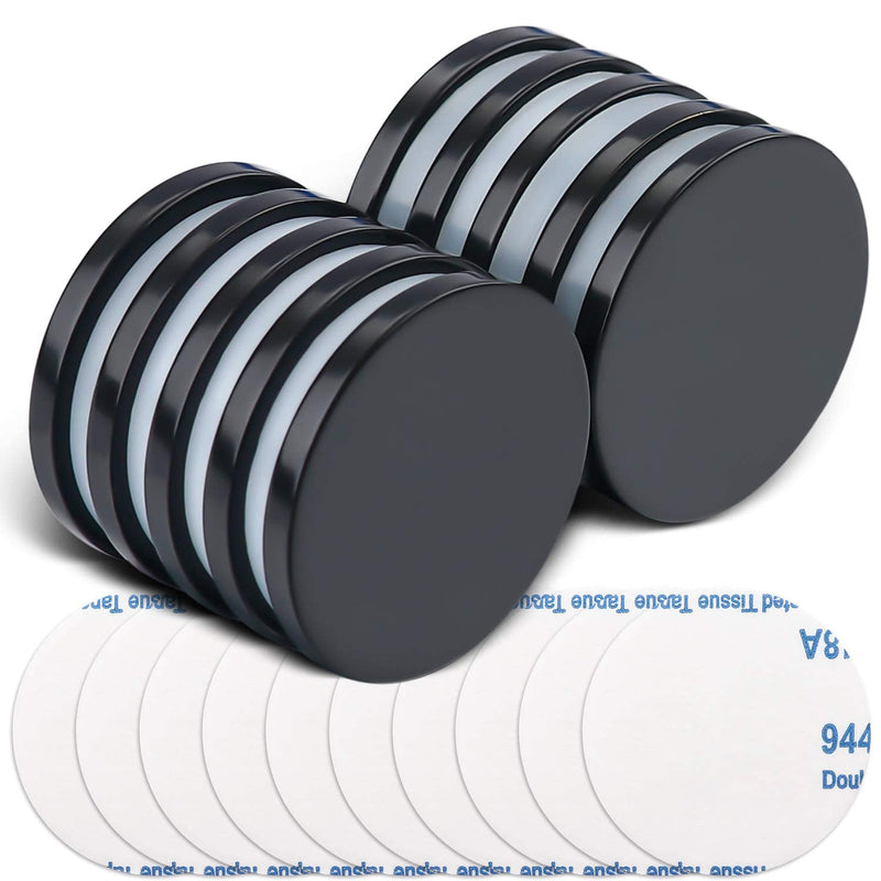  [AUSTRALIA] - LOVIMAG Waterproof Strong Rare Earth Magnets,Super Strong Neodymium Disc Magnets with Epoxy Coating and Double-Sided Adhesive for Fridge, Scientific, Craft,Office etc, 1.26 inchx1/8 inch-Pack of 10 32x3-Black-10p