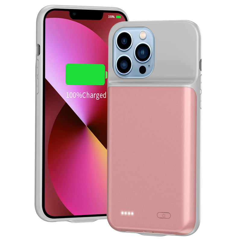  [AUSTRALIA] - Battery Charging Case for iPhone 13 6.1 inch, 7000mah Rechargeable Battery Case for iPhone 13 Protective Extended Charger Case (for iPhone 13 6.1 inch, Pink)