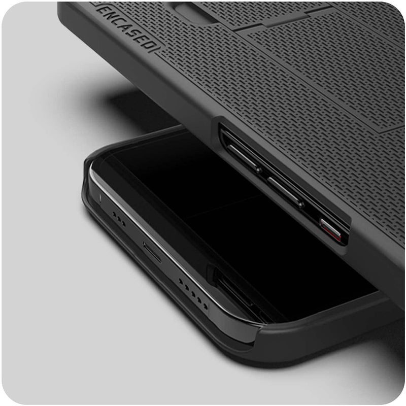  [AUSTRALIA] - Encased DuraClip Designed for iPhone 13 PRO MAX Belt Clip Case (2021) Slim Phone Cover with Holster (Black)