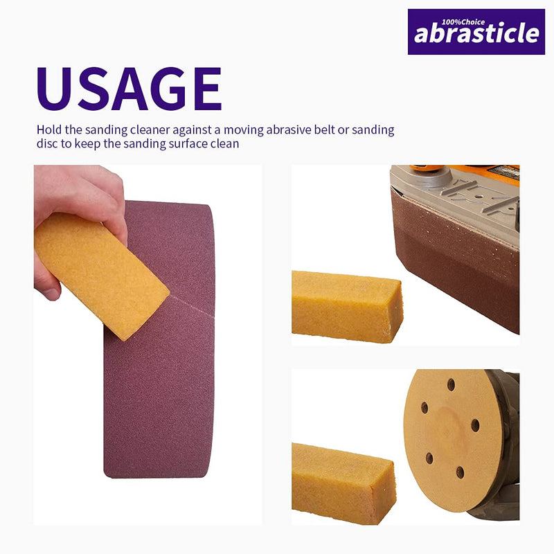  [AUSTRALIA] - 1-1/2" x 1-1/2" x 8" Inch Abrasive Cleaning Eraser Stick,"Must Have" Accessory for Sanding Belts & Discs Sandpaper Rough Tape, Skateboard and Shoes, Woodworking Shop Tools for Sanding Perfection