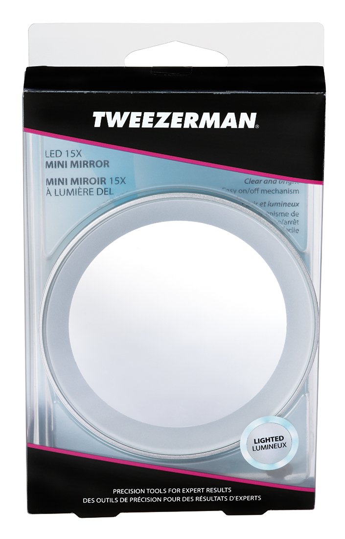 Tweezerman Led Mini Mirror, 4.22" Diameter - LeoForward Australia