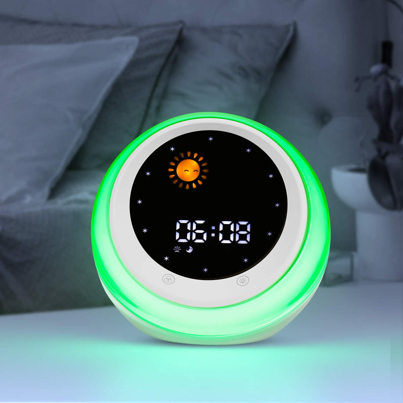  [AUSTRALIA] - Time to Wake Alarm Clock for Kids, Children's Sleep Trainer, Kids Wake Up Light, Sleep Sound Machine White