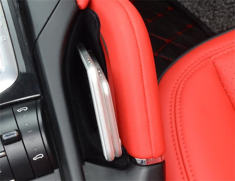 [AUSTRALIA] - Vesul ABS Armrest Storage Box Center Console Handle Tray Holder Organizer with Suede Covered Compatible with Porsche Cayenne 2011 2012 2013 2014 2015 2016 2017 2018